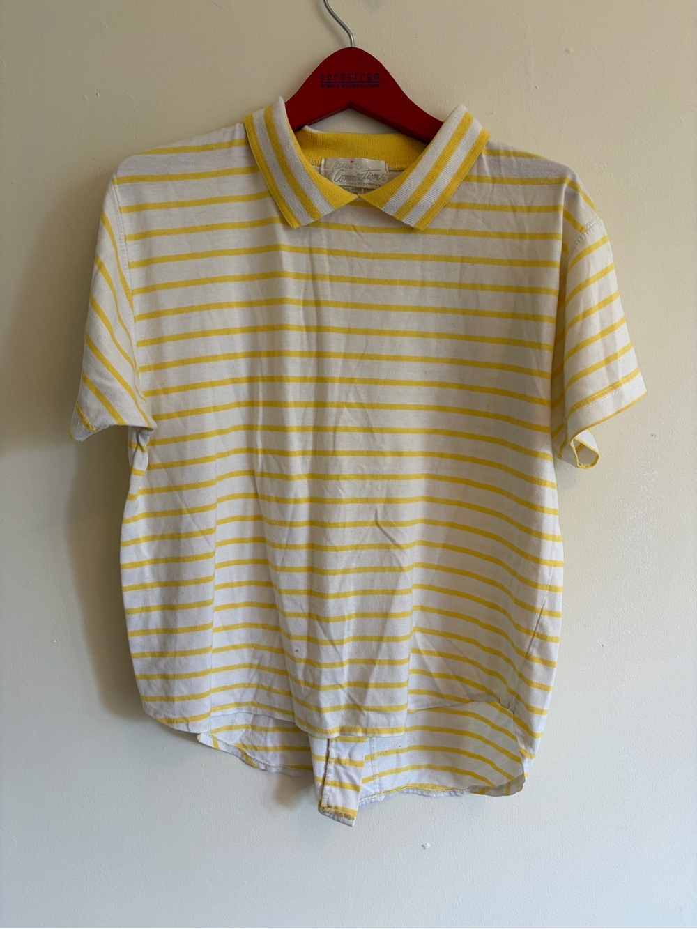 Vintage Striped Yellow & White Polo Shirt